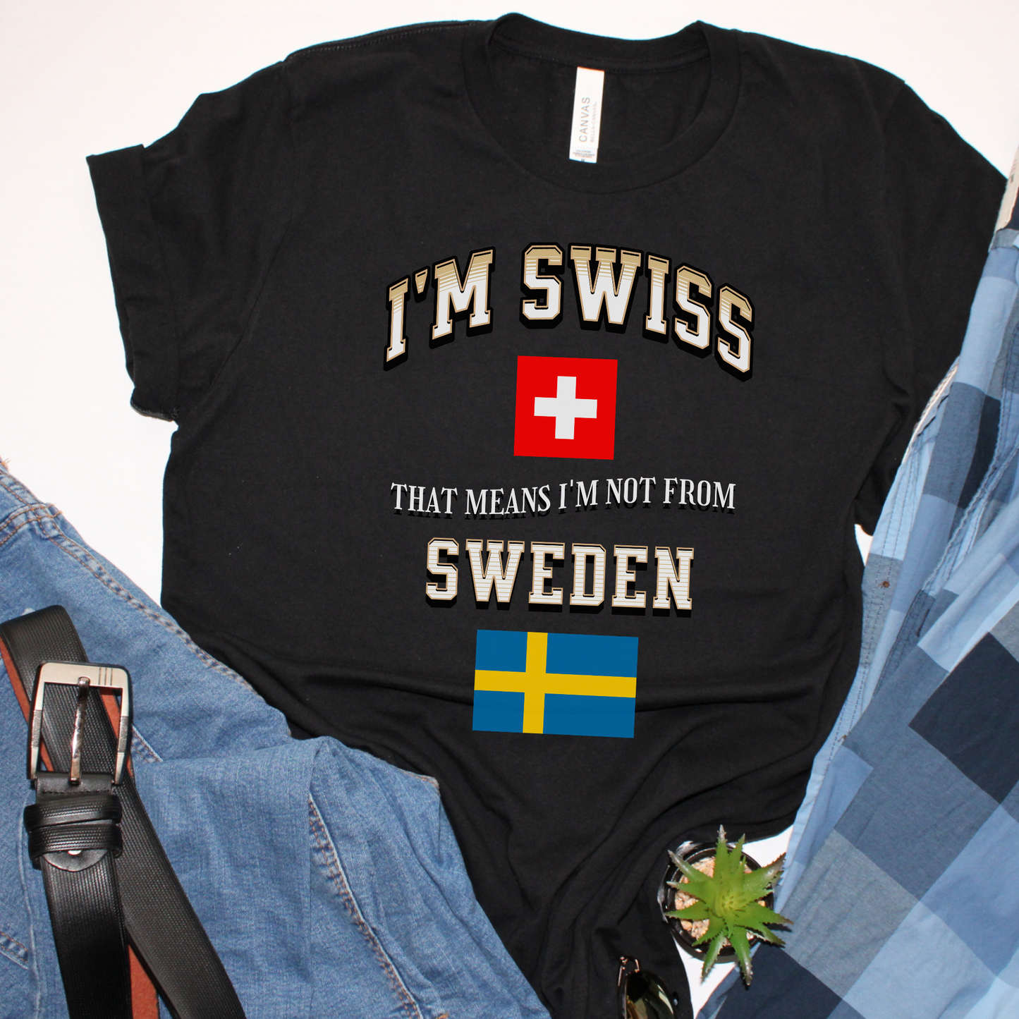 I'm Swiss that means I'm not from Sweden tshirt for men