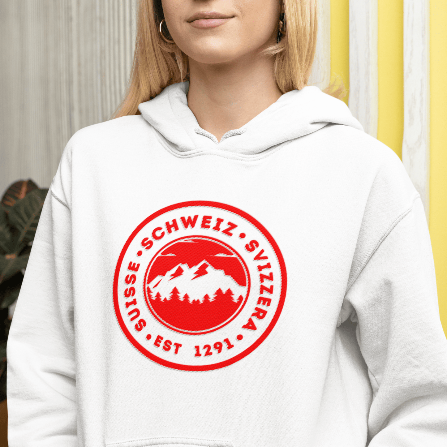 Suisse - Schweiz - Svizzera  Est. 1291  Mountain Adventure Badge Hoodie