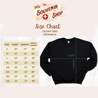 Mürren, Switzerland | Vintage Retro Skiing Silhouette Sunset Sweatshirt