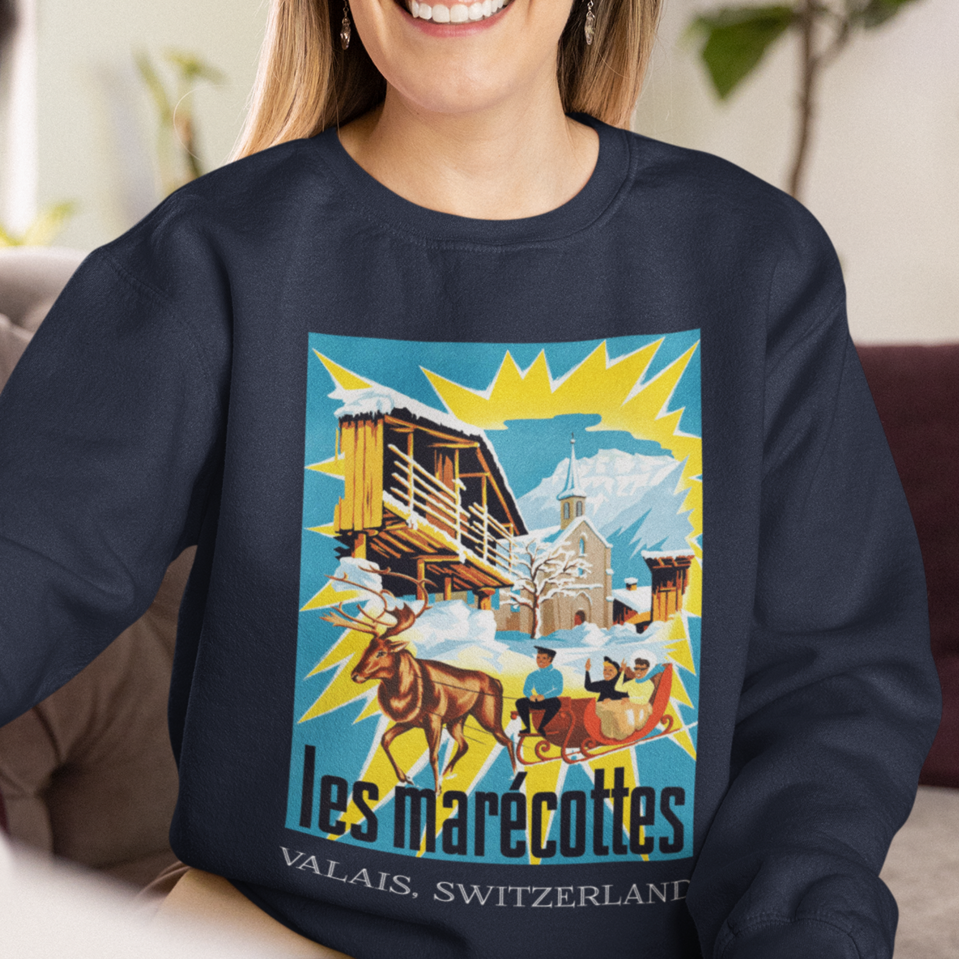 Les Marécottes, valais Switzerland Vintage Travel Sweatshirt