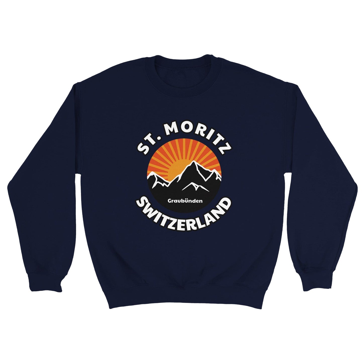 St. Moritz, Switzerland | Sunset Retro Mountain Range Sweatshirt