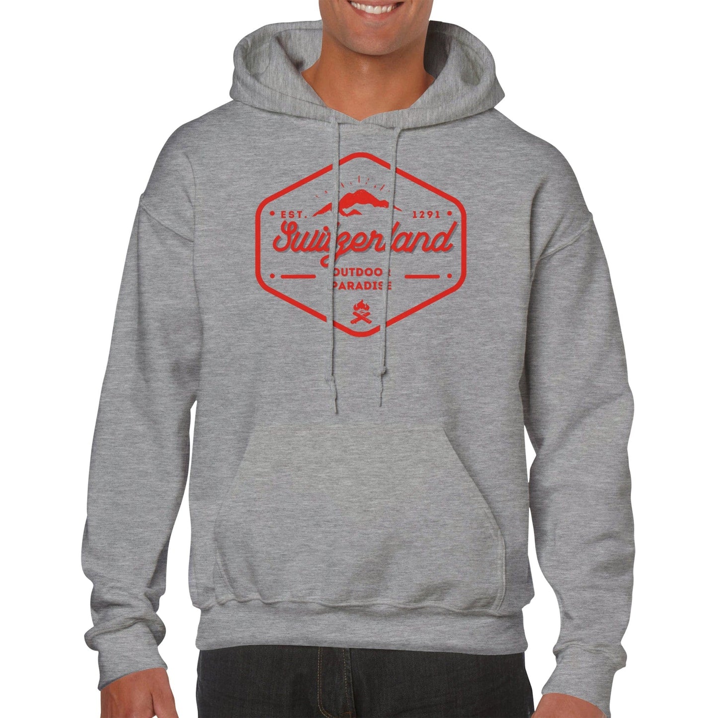 Switzerland - Outdoor Paradise | Mountain Icon Badge Hoodie