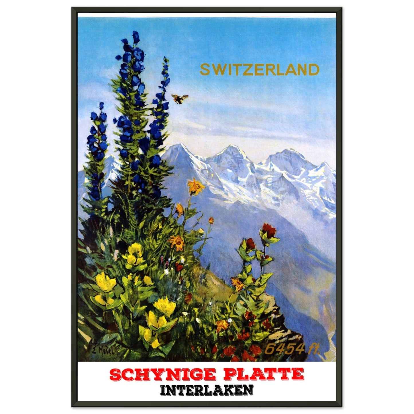 Schynige Platte - Interlaken, Switzerland | Vintage Travel Metal Framed Poster | 60x90 cm / 24x36″