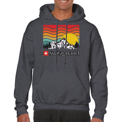 Switzerland | Sunset Retro Mountain Hoodie