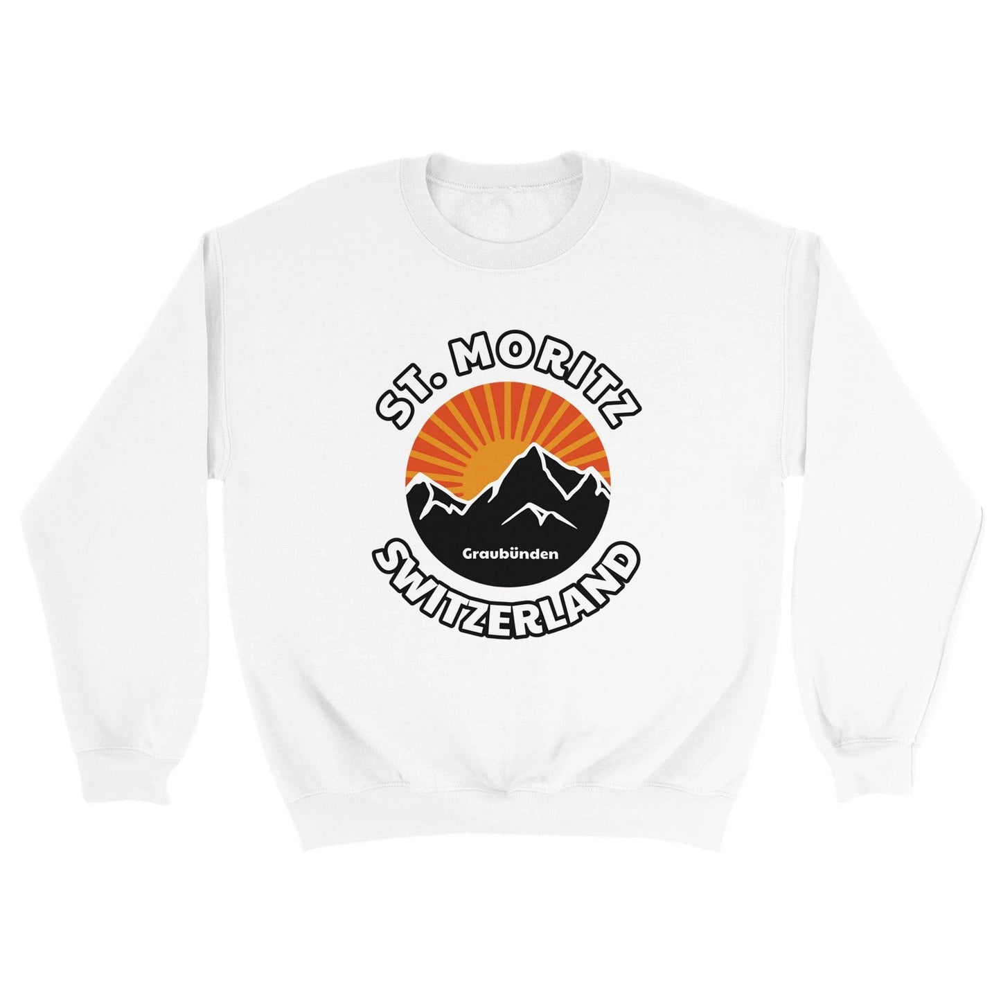 St. Moritz, Switzerland | Sunset Retro Mountain Range Sweatshirt