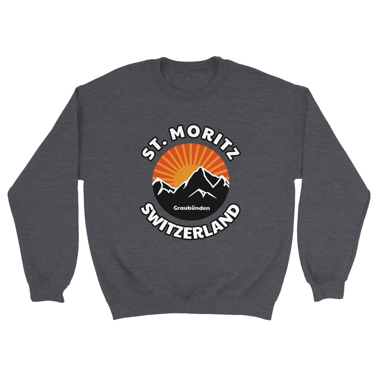 St. Moritz, Switzerland | Sunset Retro Mountain Range Sweatshirt