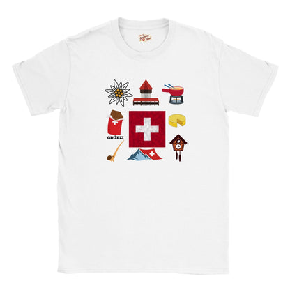 Swiss Travel Classic Icons | Kids Crewneck T-shirt