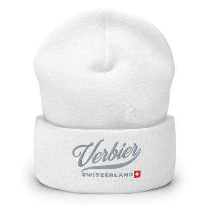 Stylish alpine beanie for Verbier ski resort lovers.