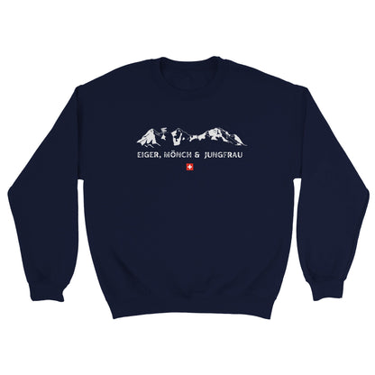 Eiger, Mönch, and Jungfrau Swiss Alps Skyline Sweatshirt | Elevate Your Mountain Style