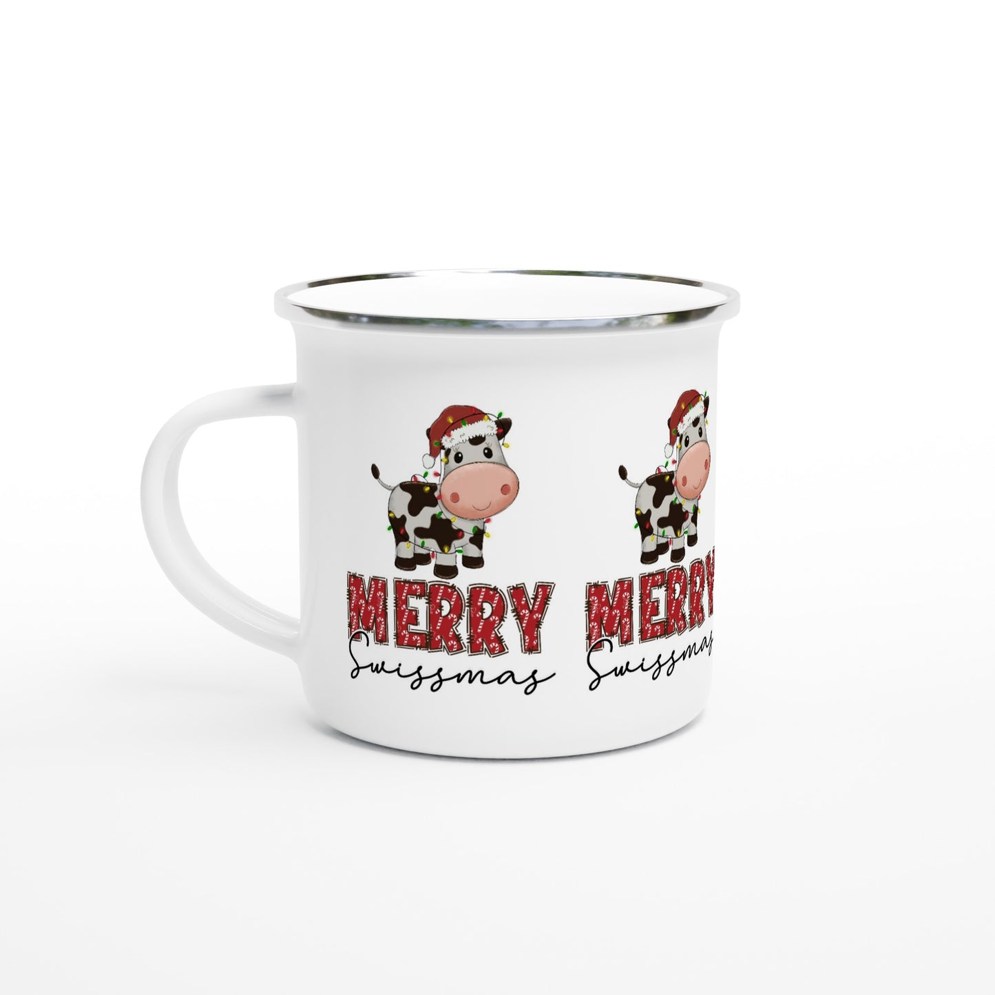 Merry Swissmas Camping Mug | White 12oz