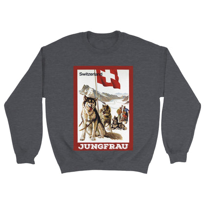 Swiss Alpine Huskies Sweatshirt | Jungfraujoch Winter Wonderland