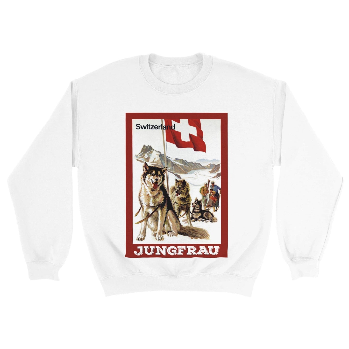 Swiss Alpine Huskies Sweatshirt | Jungfraujoch Winter Wonderland