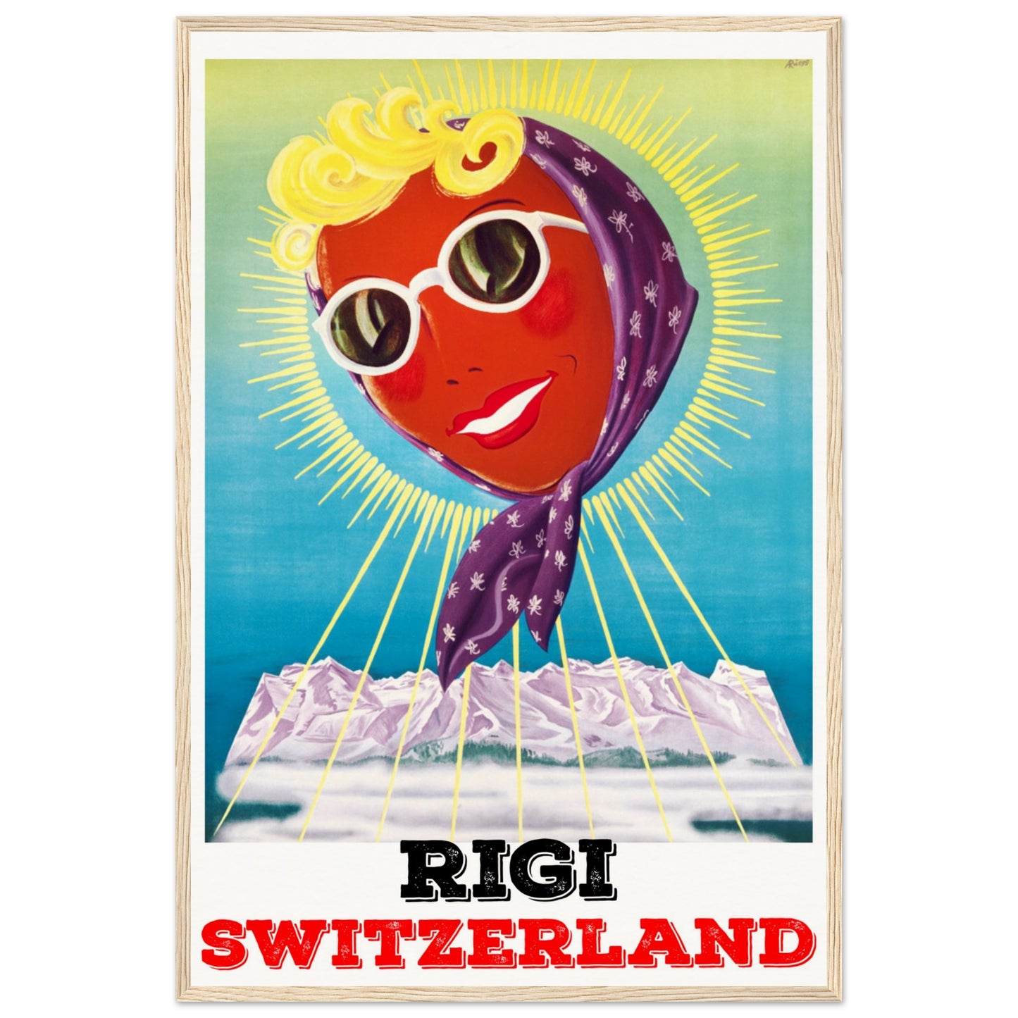 Rigi, Switzerland |Vintage Travel Wooden Framed Poster | 60x90 cm / 24x36″