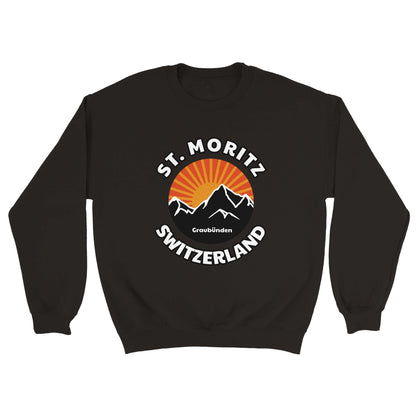 St. Moritz, Switzerland | Sunset Retro Mountain Range Sweatshirt