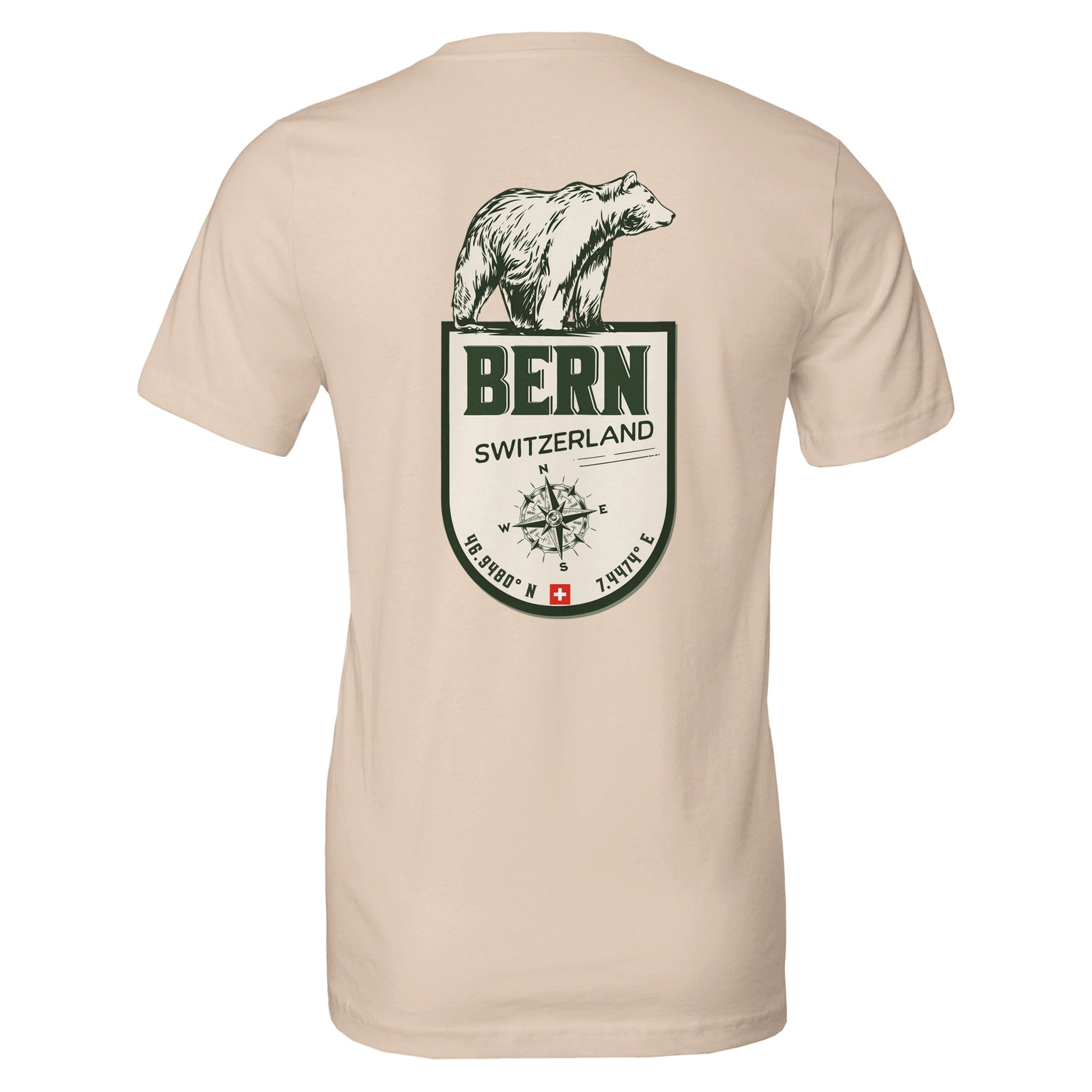 Outdoor badge Bern Switzerland t-shirt with geographical coordinates for travel enthusiasts