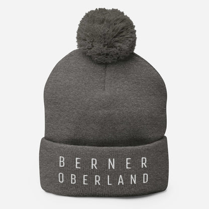 Berner Oberland Switzerland Pom-Pom Beanie – Cozy Winter Hat for Ski & Mountain Lovers