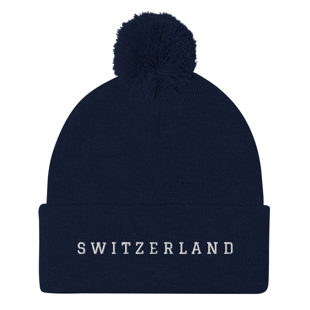 Switzerland pom pom beanie navy