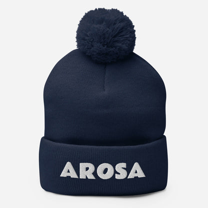 Alpine winter beanie - Arosa Switzerland embroidered hat for cold weather"