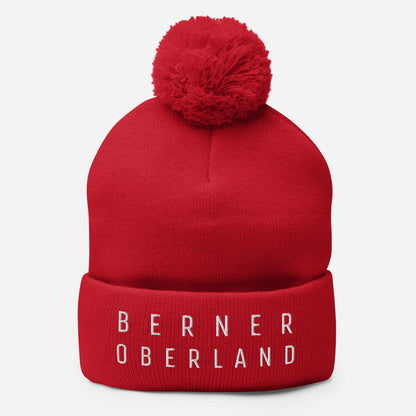 Red Swiss Alps Beanie – Berner Oberland Winter Hat for Hiking, Skiing & Snowboarding