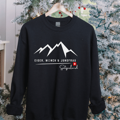 Switzerland sweatshirt eiger monch and jungfrau trilogy