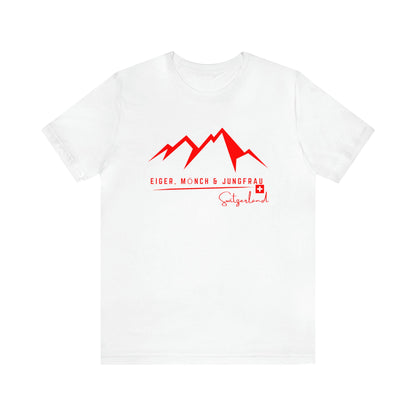 Switzerland T-Shirt, Swiss Souvenir Shirt, Eiger Mönch & Jungfrau Trilogy, Swiss Flag, Swiss Roots, Swiss Fans Shirts, Gift, Idea, Schweiz